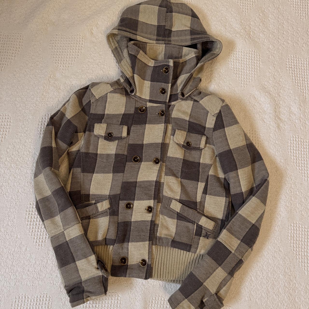 Grey checkered Y2K jacket (S)
