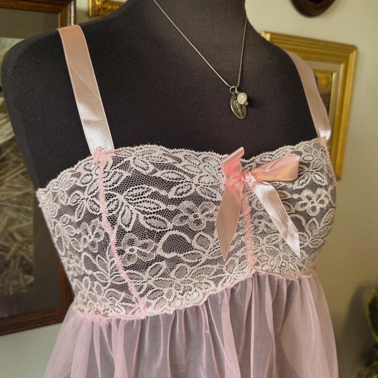 Pink lace babydoll top (S)
