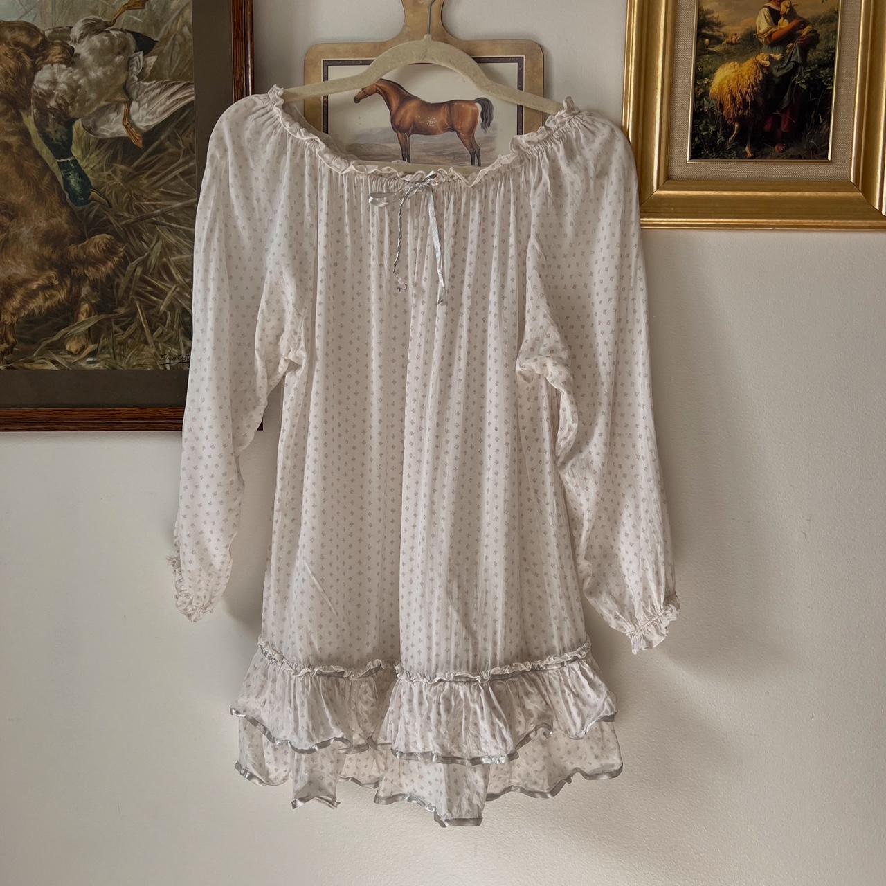 Cream boho ruffle tunic (M)