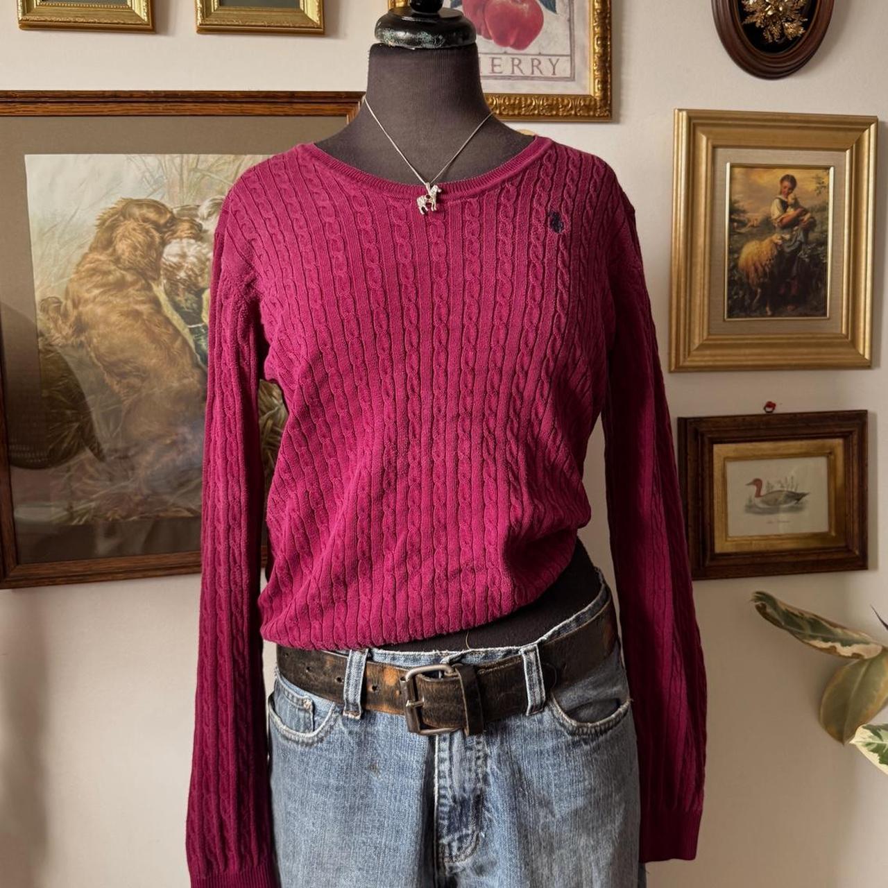 Rose magenta cable knit (M/L)