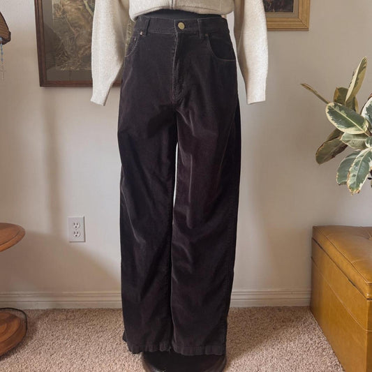 Black baggy corduroy trousers (32")