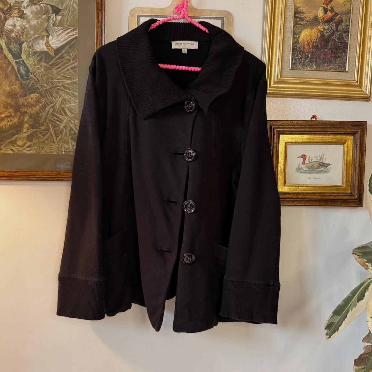 Black knit pea coat sweater (XL)