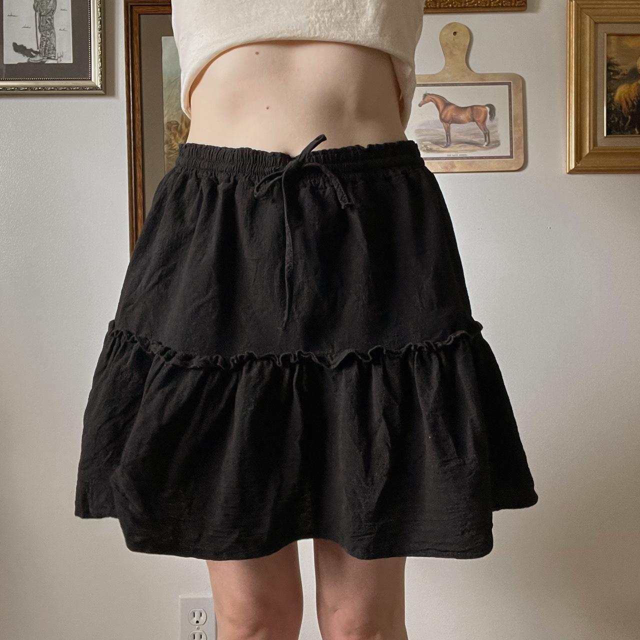 Black ruffle mini skirt (S-XL)