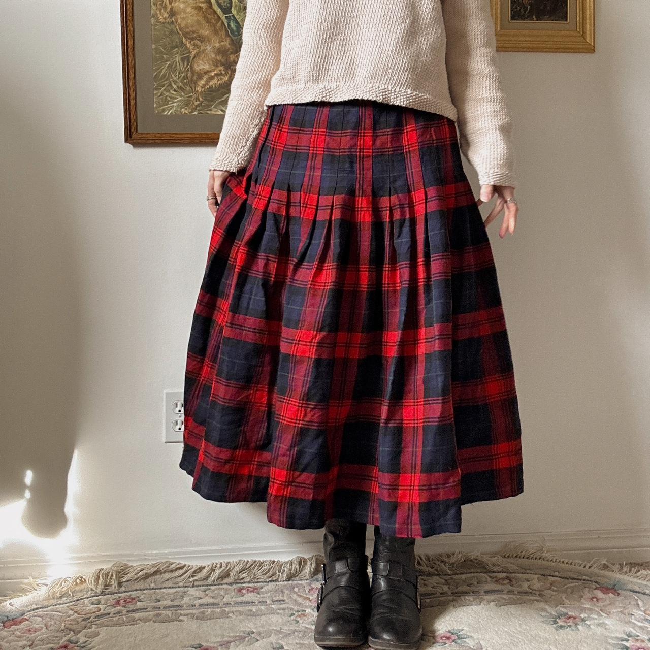 Fall plaid maxi skirt (32")