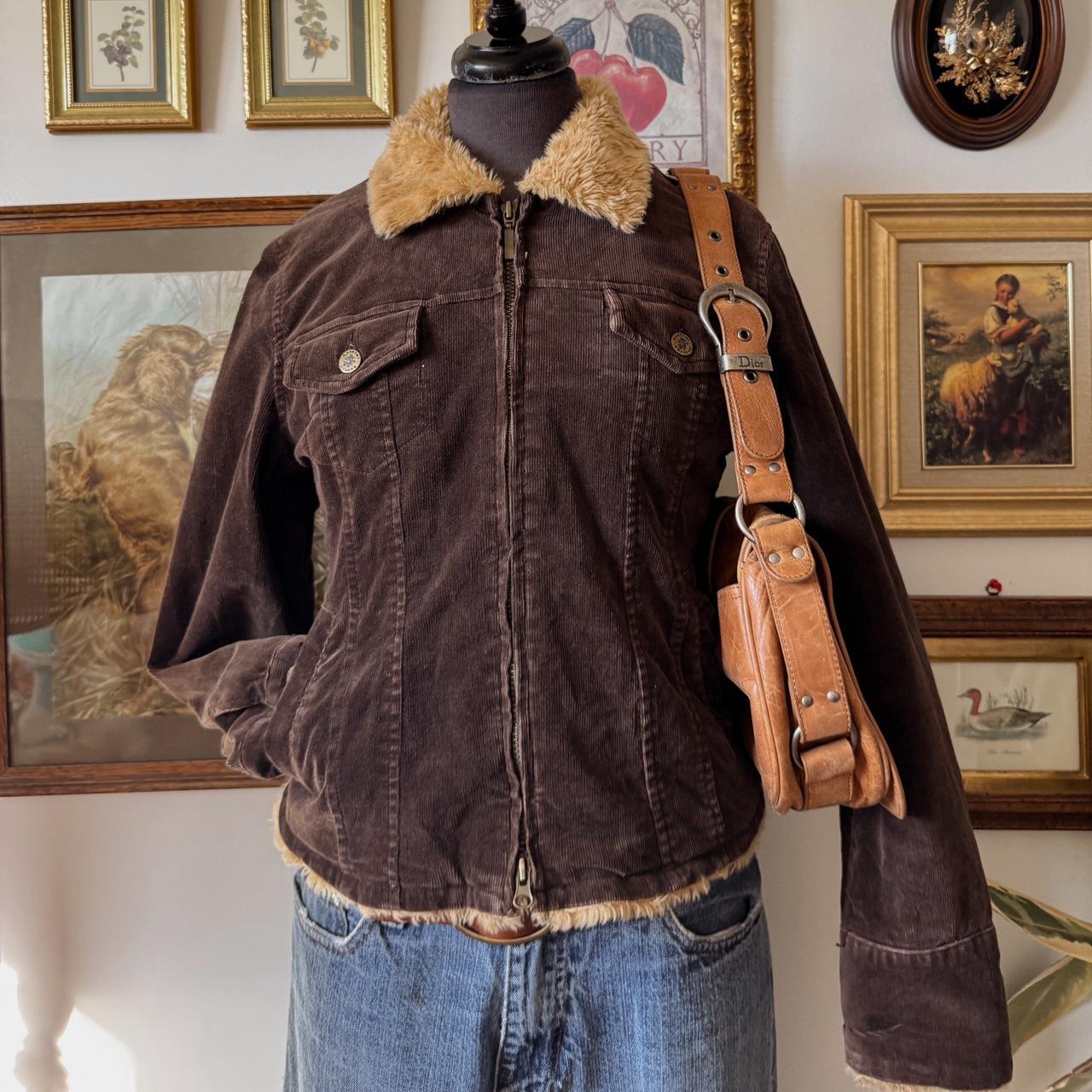 Y2K brown corduroy jacket (M)
