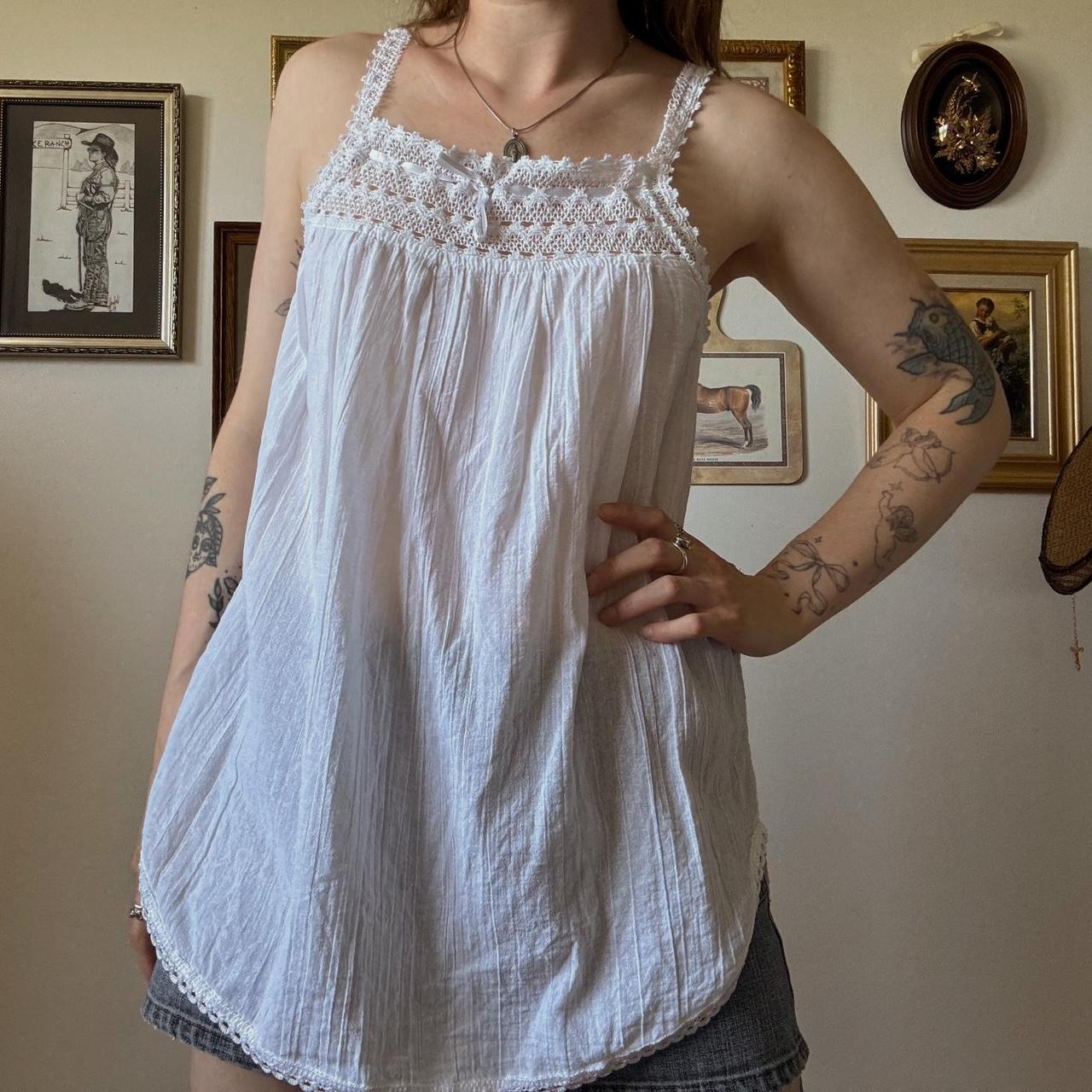 White lace tunic tank (S/M)