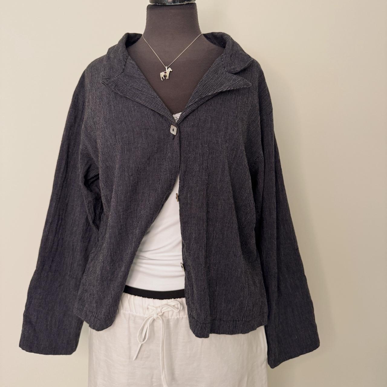 Navy striped cotton jacket (XL)
