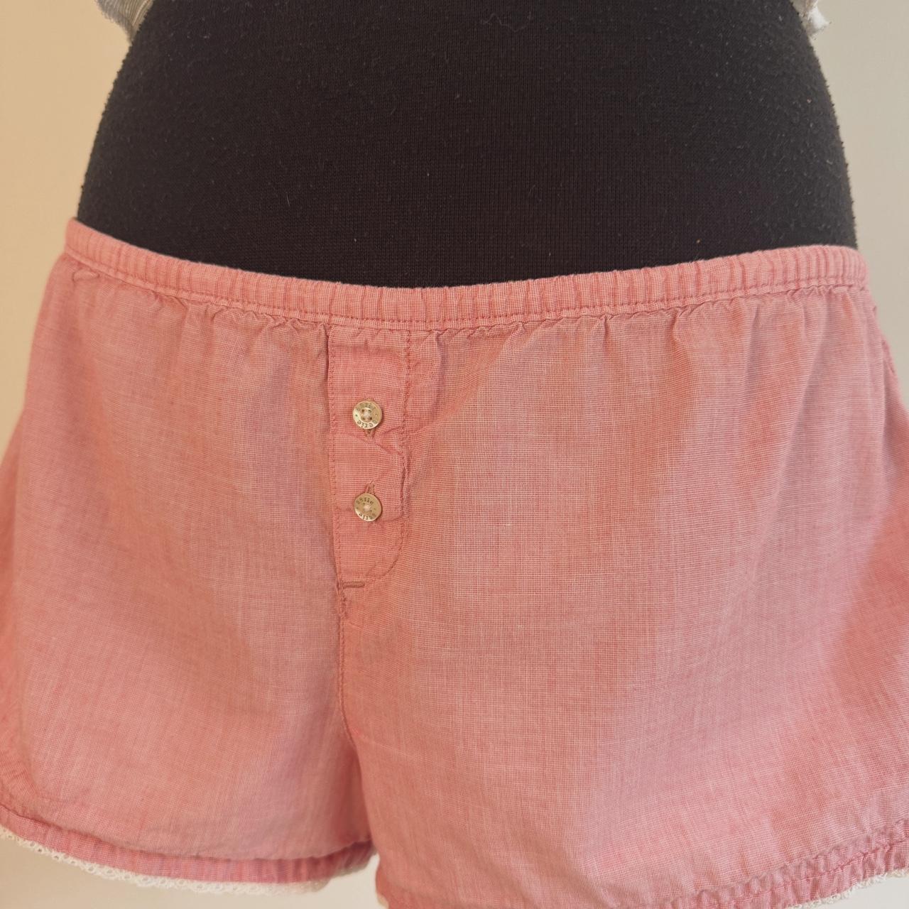 Pink cotton low rise boxer shorts (M)
