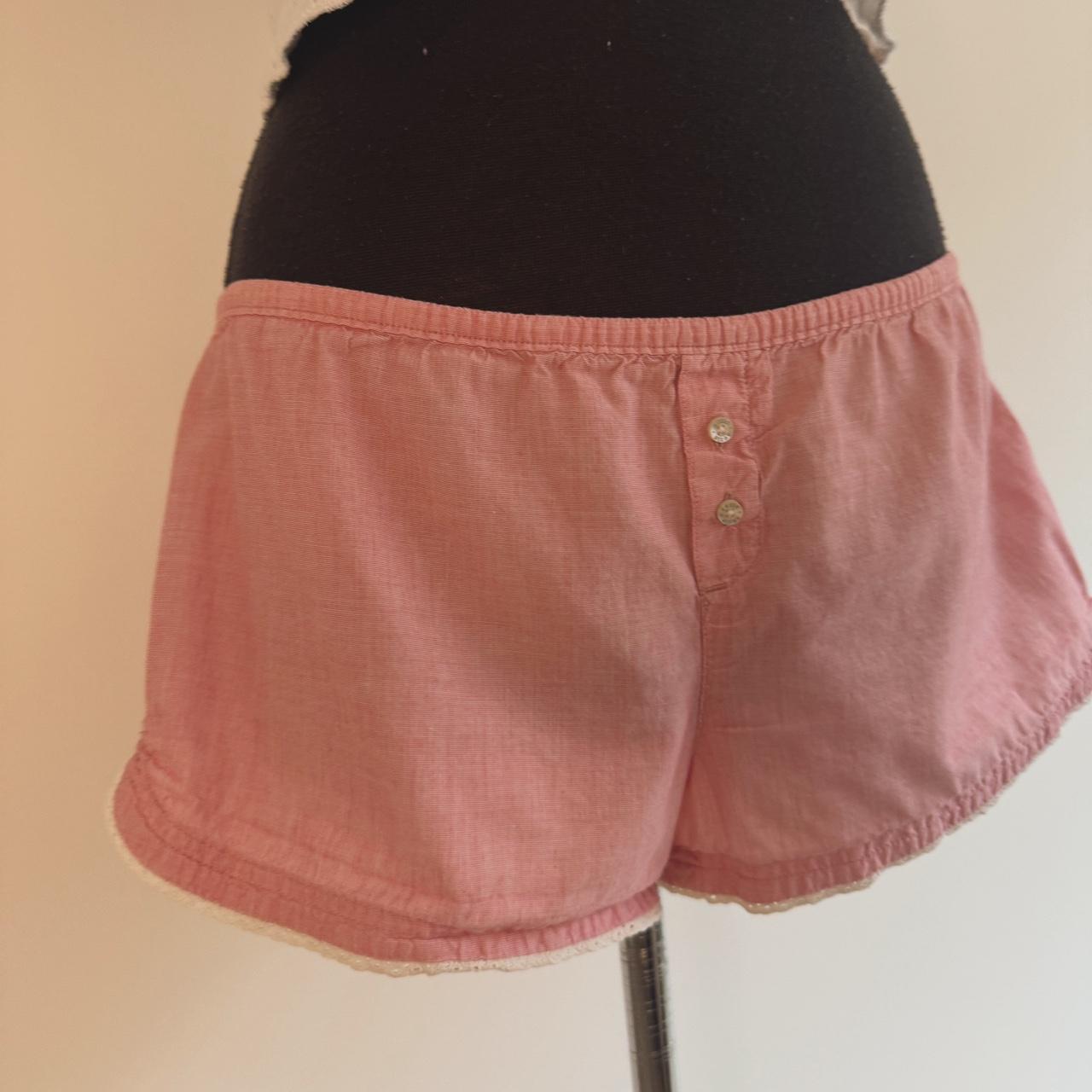 Pink cotton low rise boxer shorts (M)