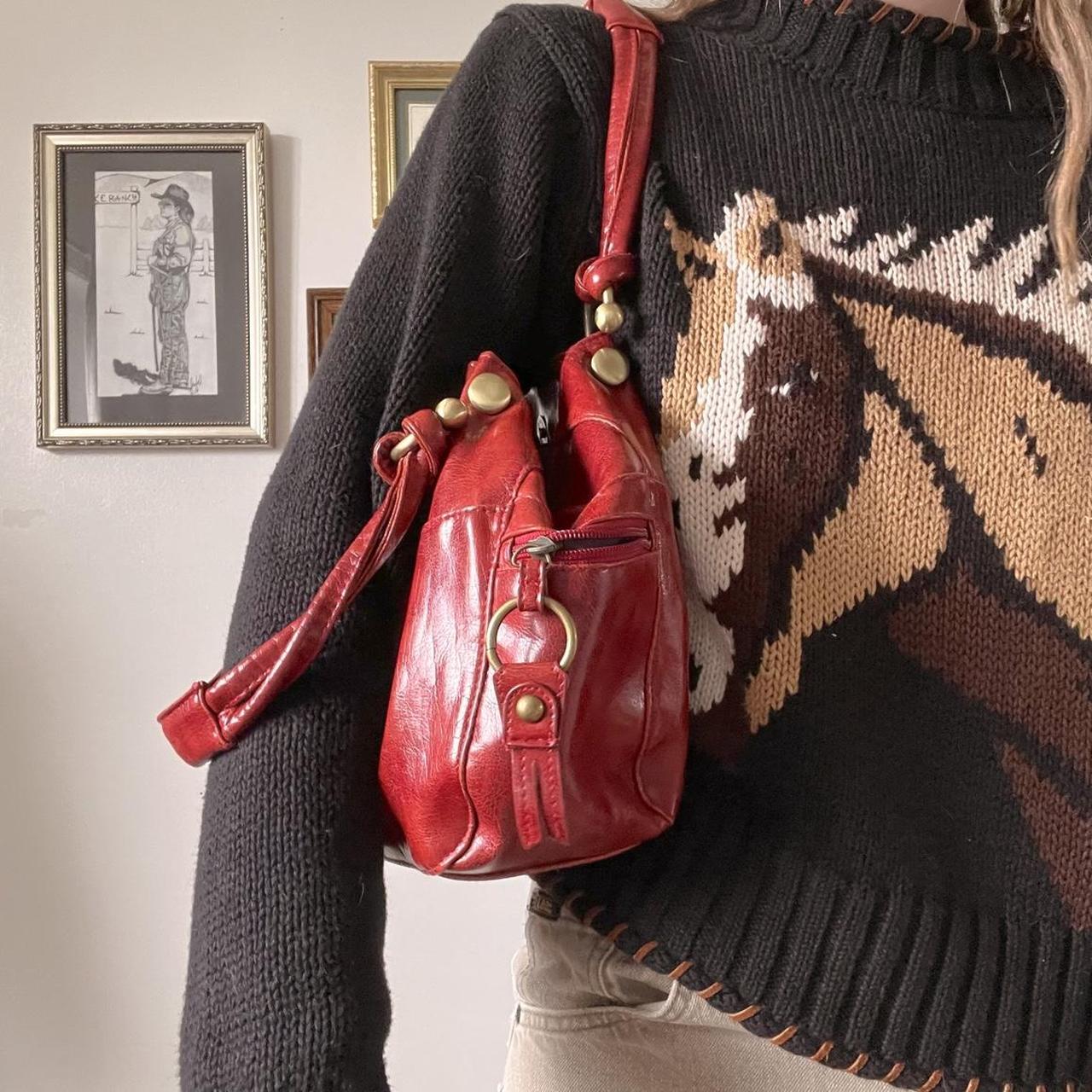 Cherry red slouchy bag