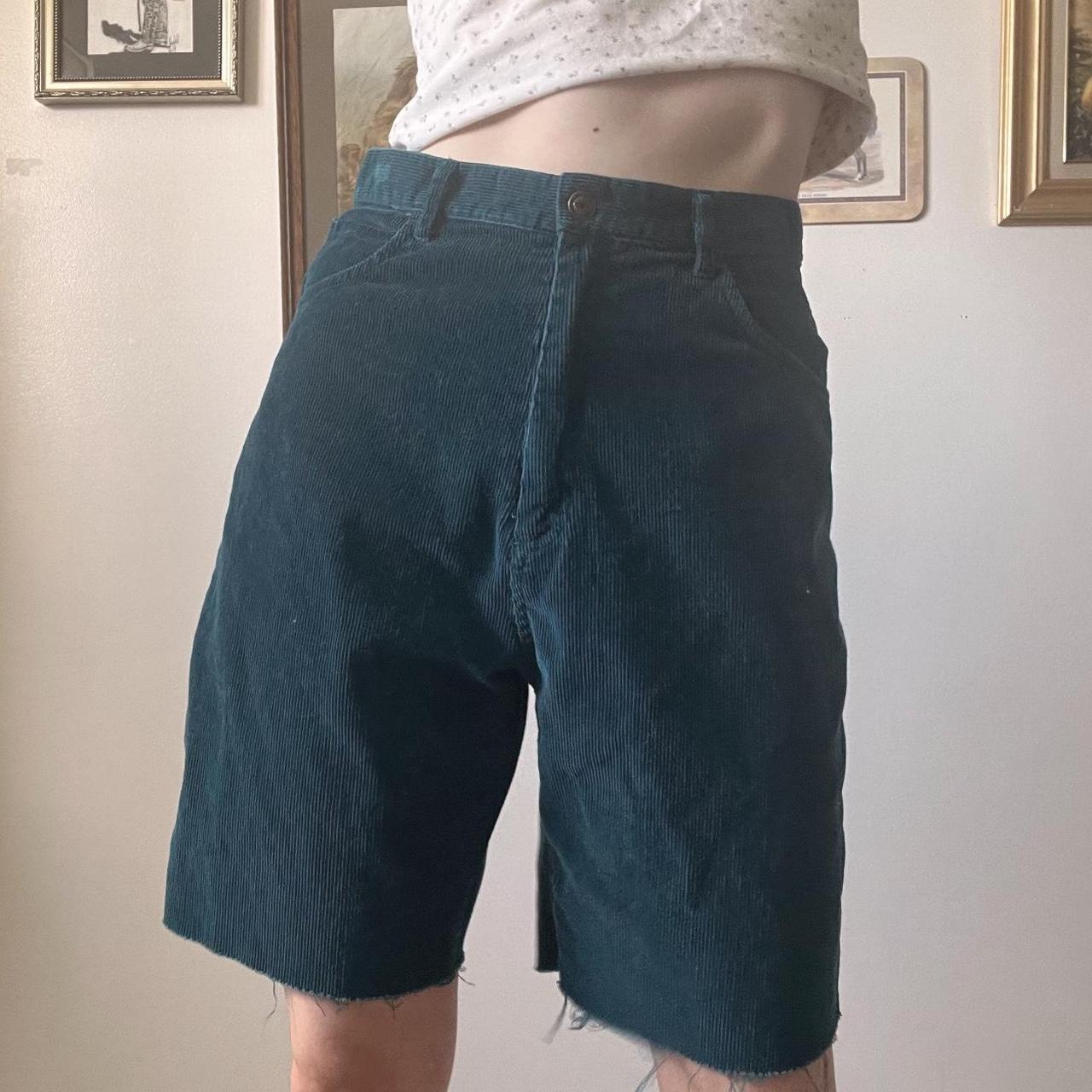 Dark jade corduroy shorts (30")