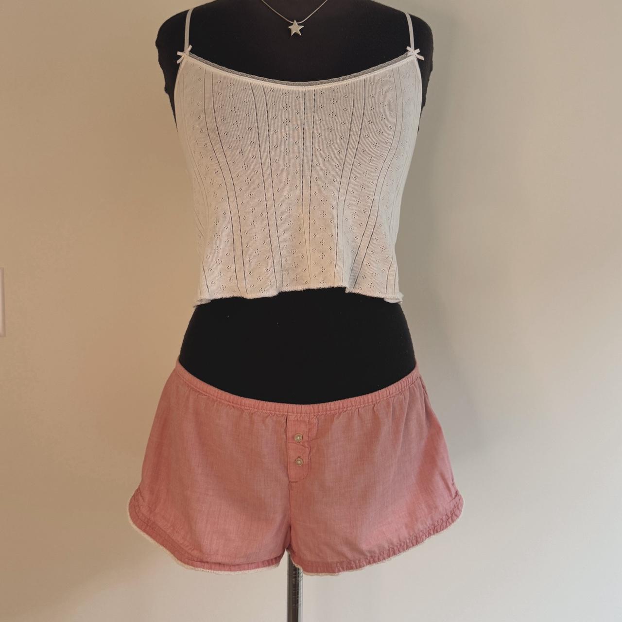 Pink cotton low rise boxer shorts (M)