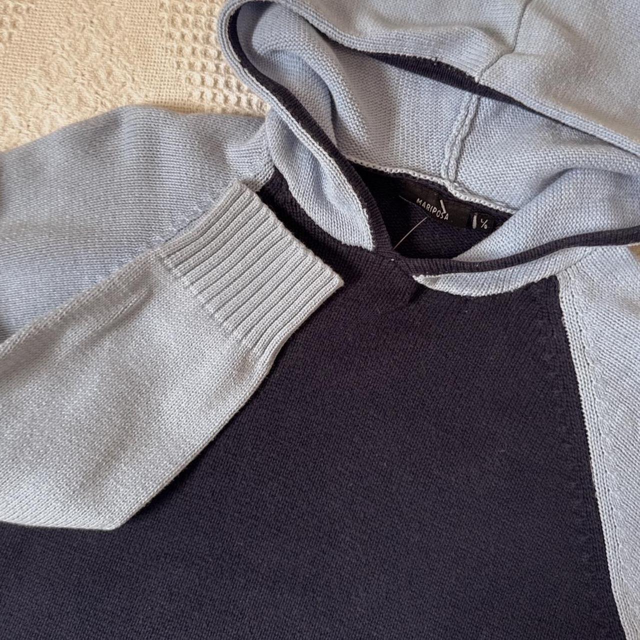 Y2K navy knit hoodie (S)