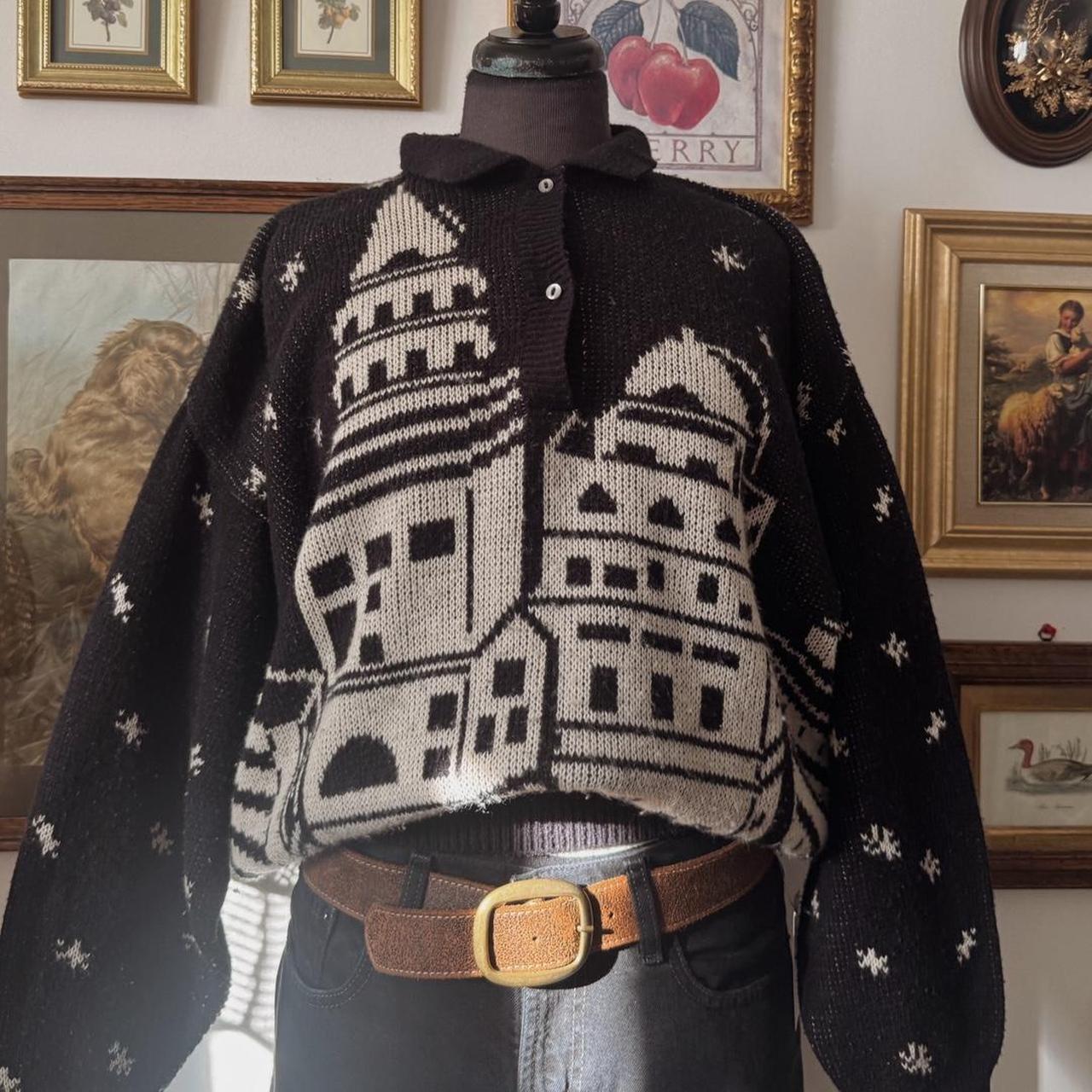 Vintage 80s starry night sweater (L)