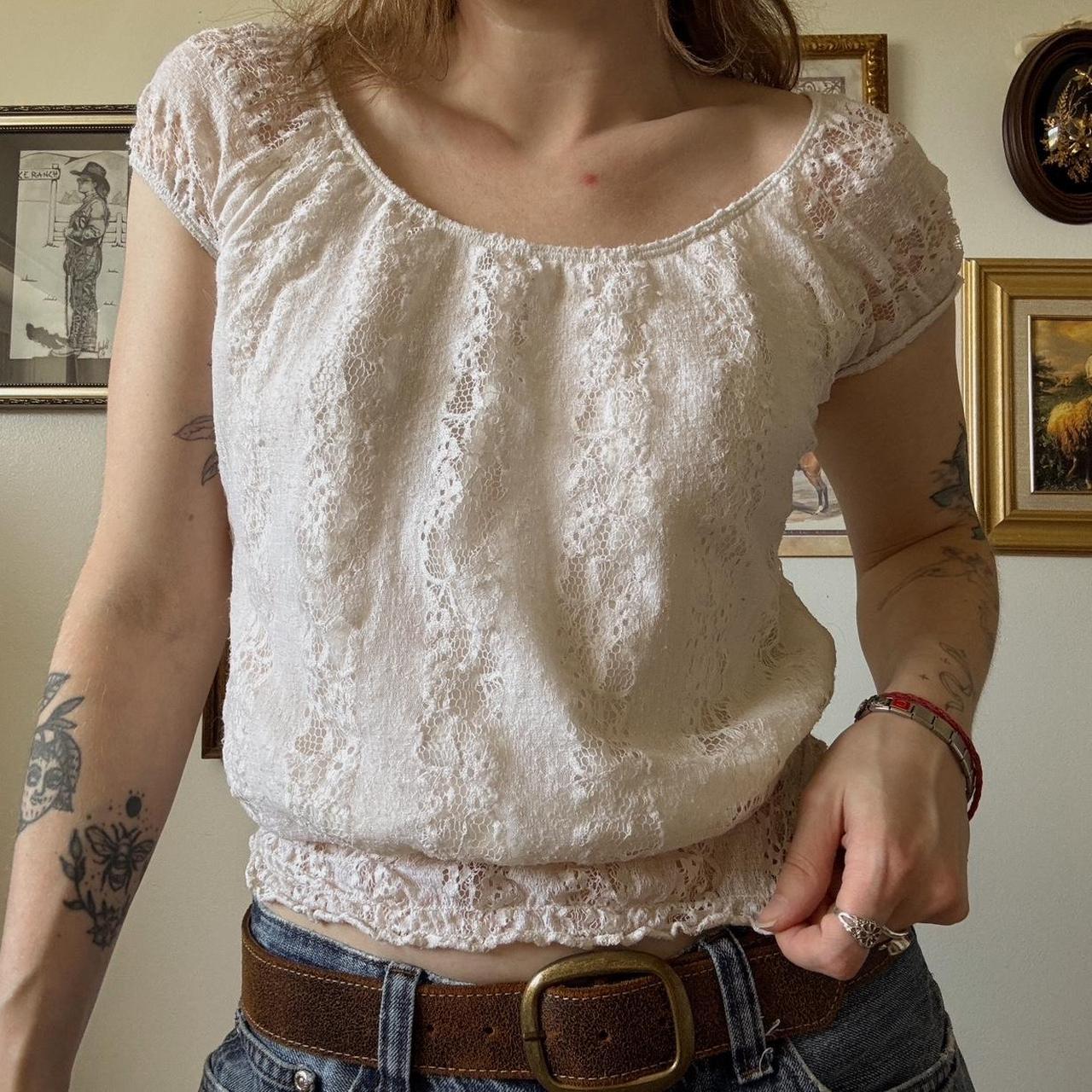 Cream lace fairy top (M)