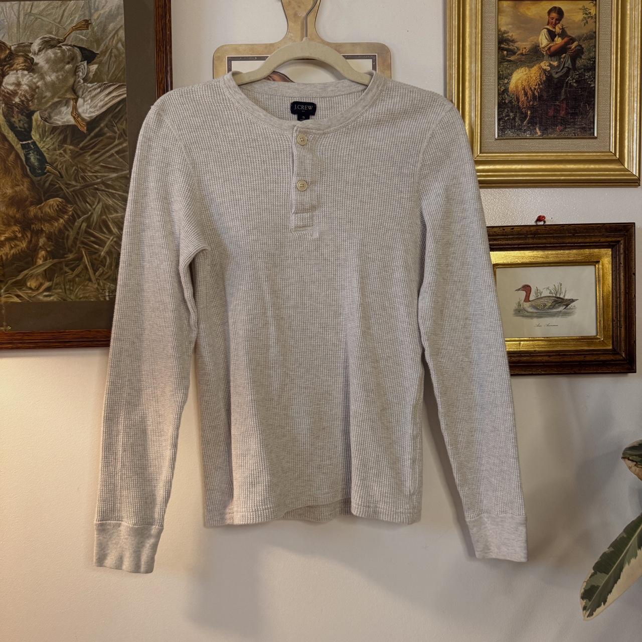 Light cloud grey waffle knit top (S)