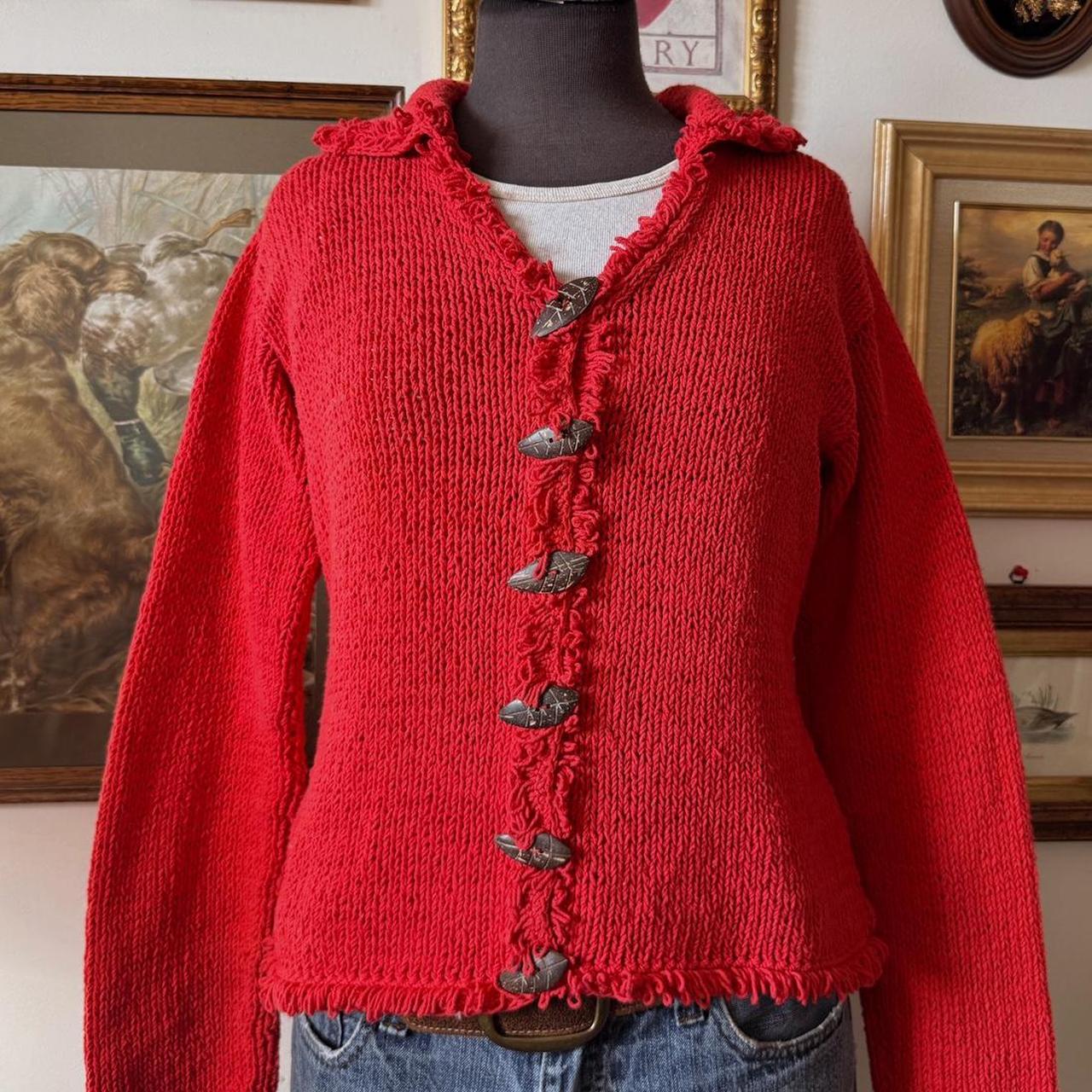 Red cottage knit sweater (S)