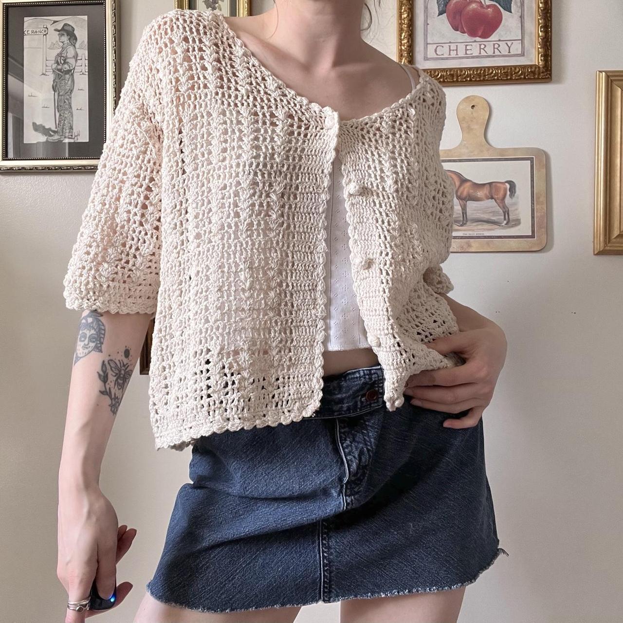 Vintage crochet cardigan (L)