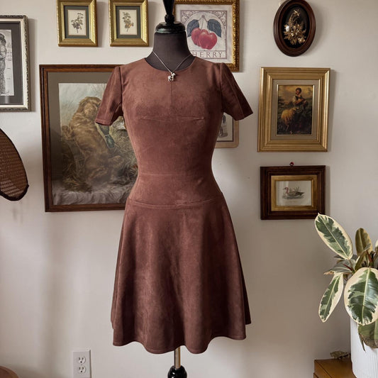 Chocolate brown suede mini dress (XS)