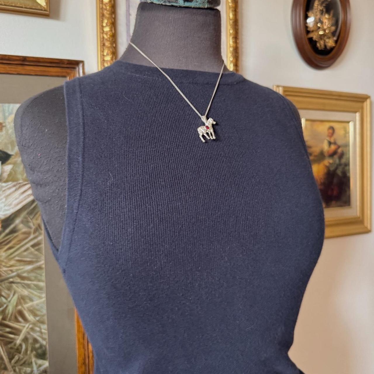 Navy knit tank top (M)