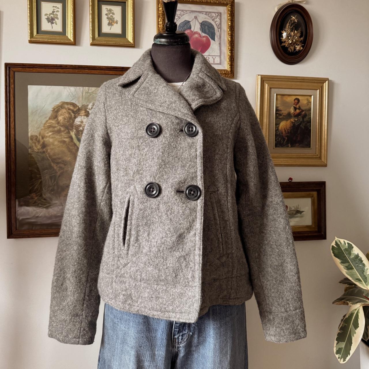 Grey wool pea coat (M)