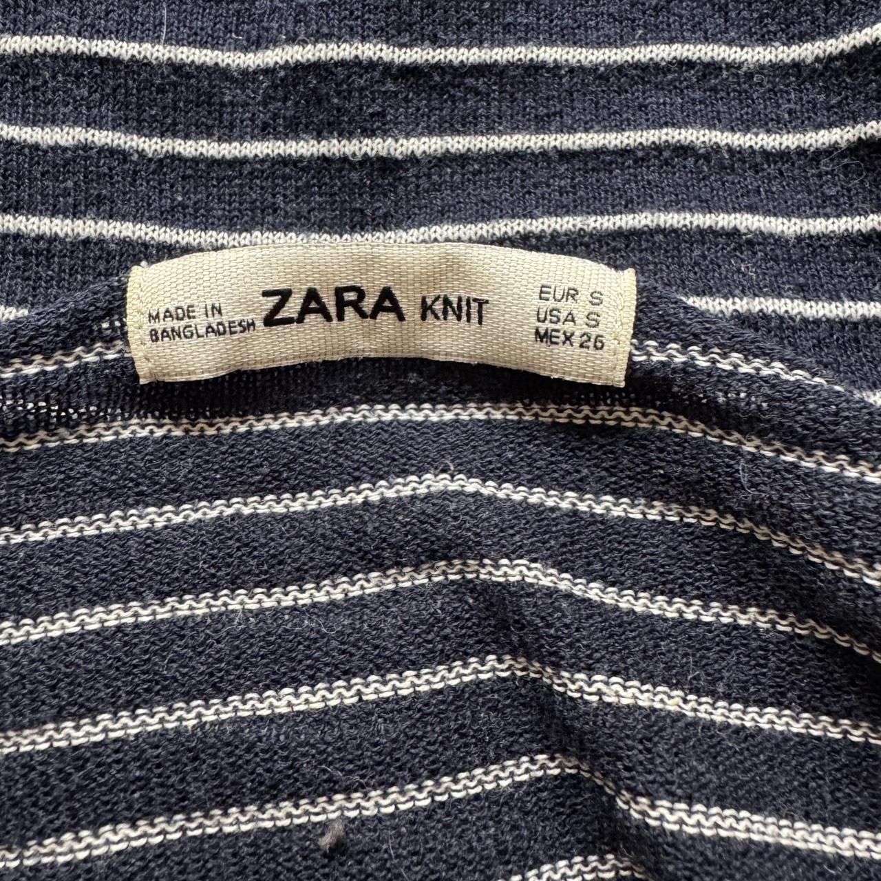 Navy striped boatneck knit top (S)