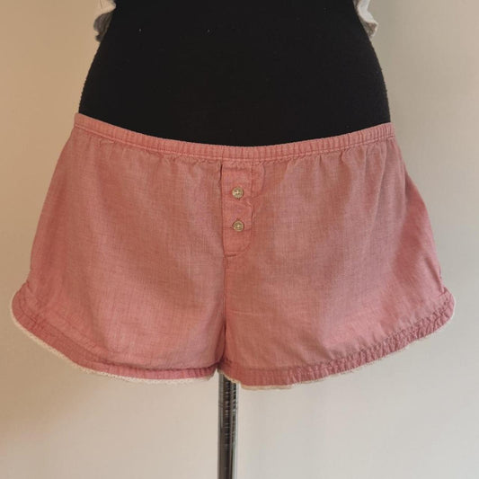 Pink cotton low rise boxer shorts (M)