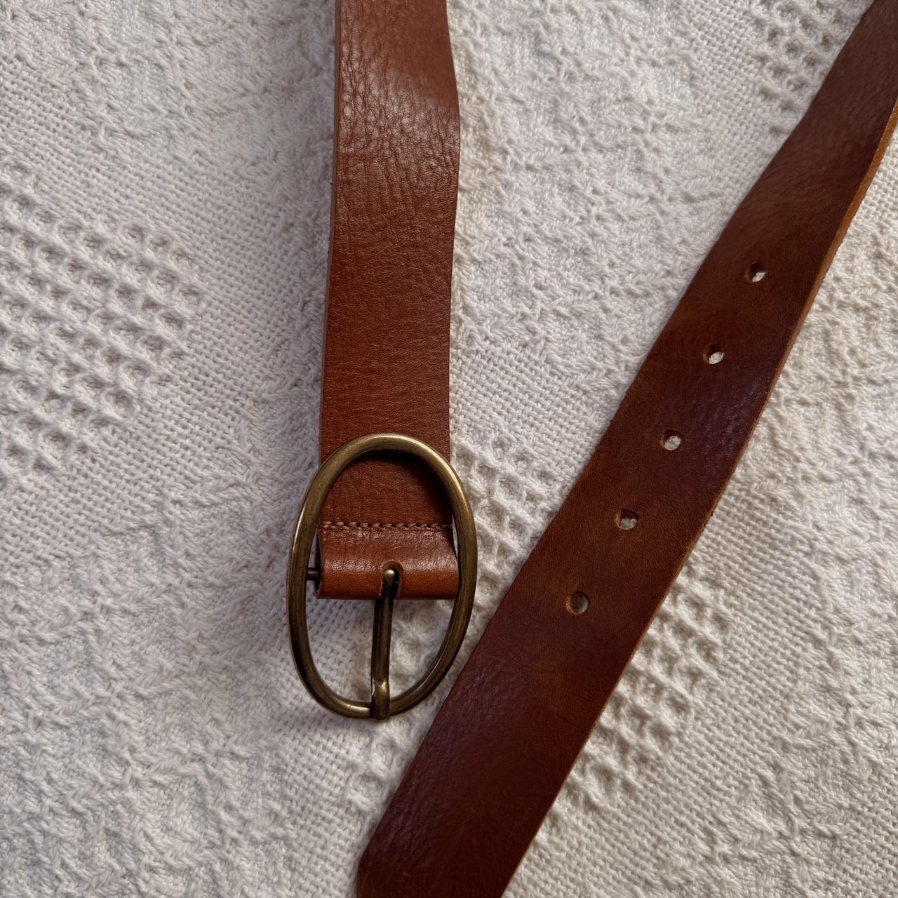 Brown leather vintage belt