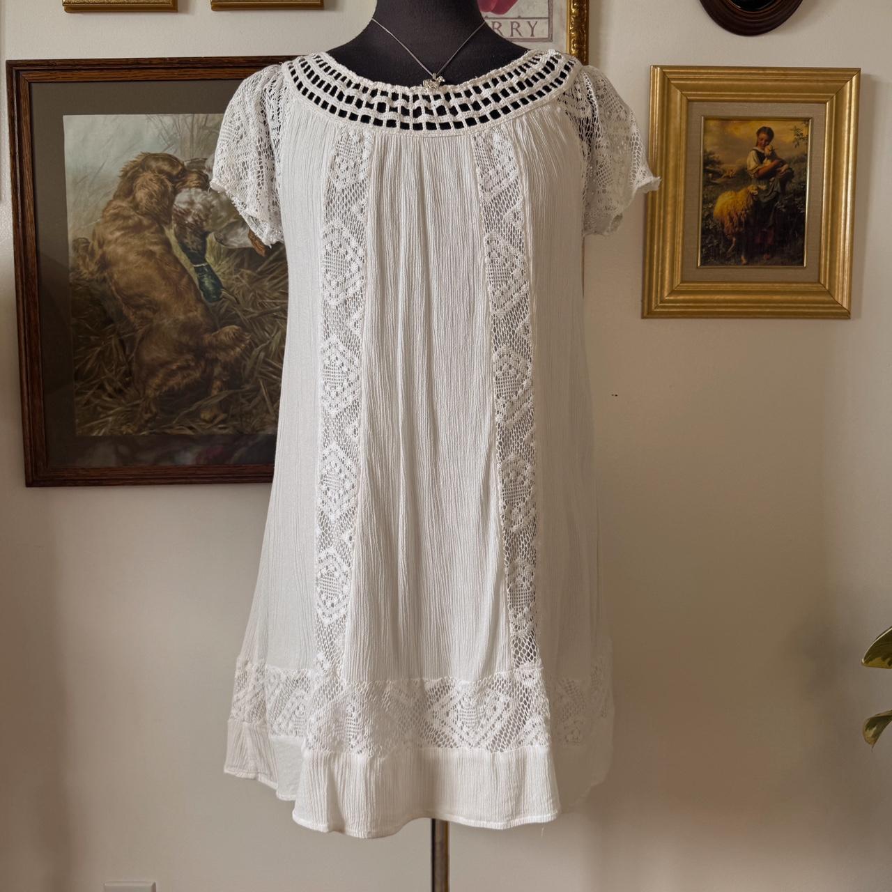 White lace mini dress (M)