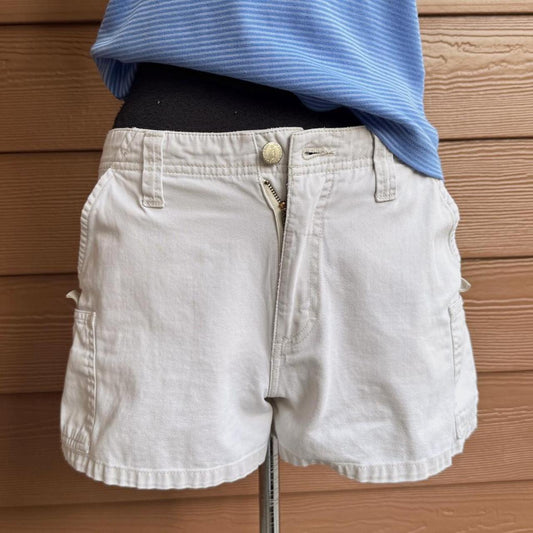 Cream cargo cotton shorts (S/M)