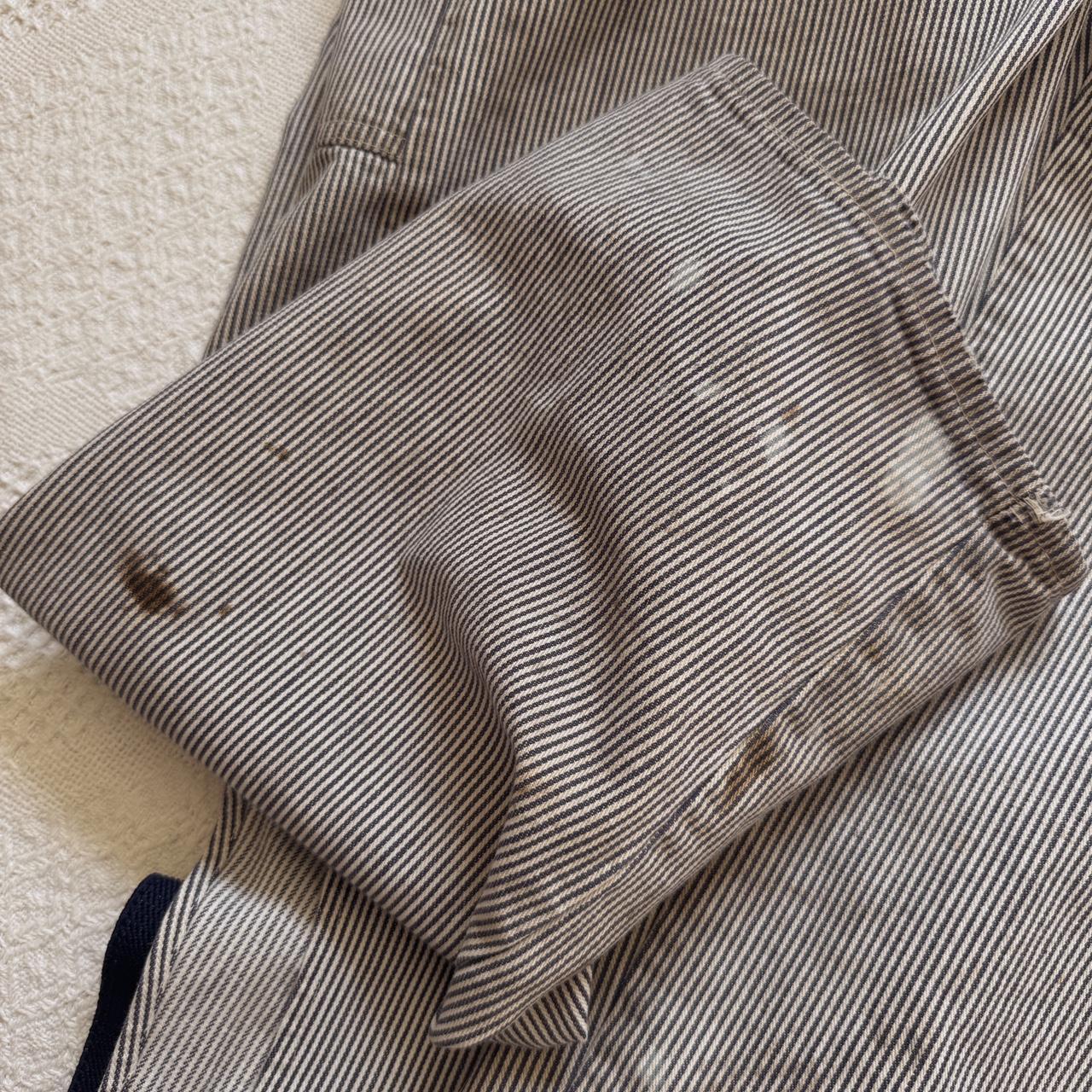 70s hickory striped overalls (M)
