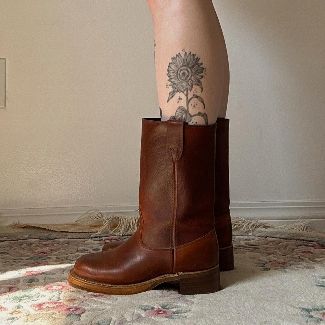 Vintage leather campus boots (6.5)