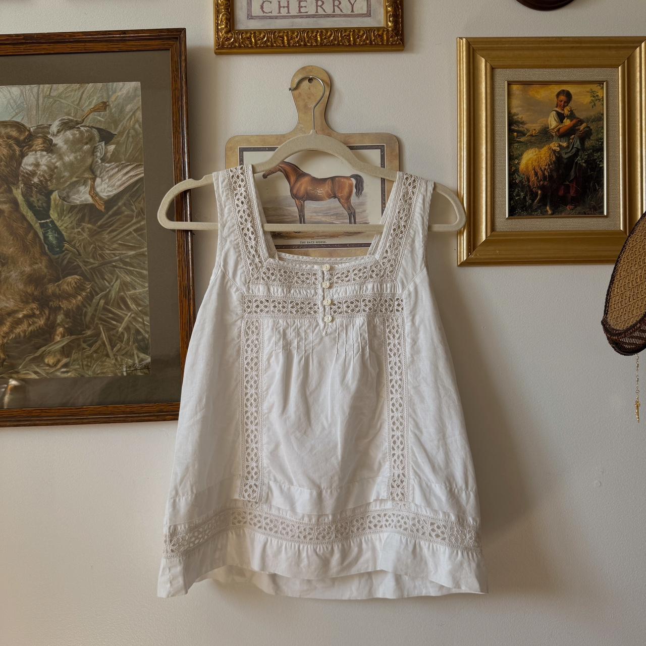 Cotton eyelet tank top (S)