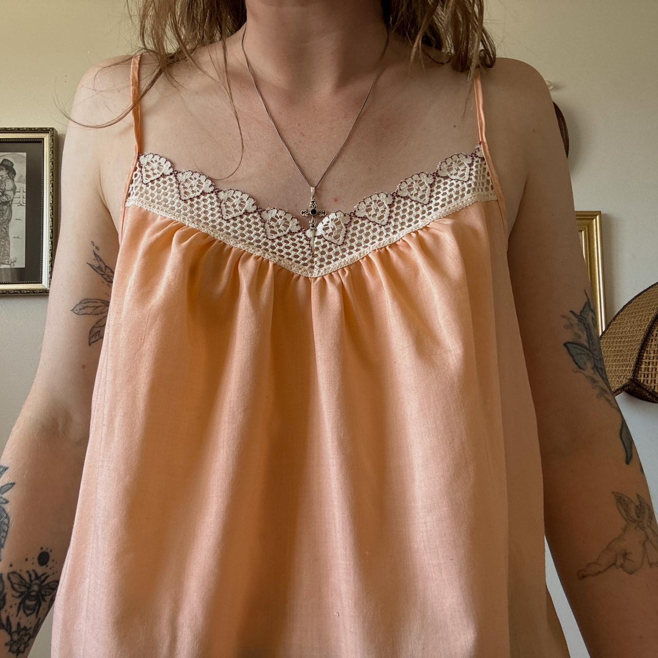 Peach boho lace cami (L)