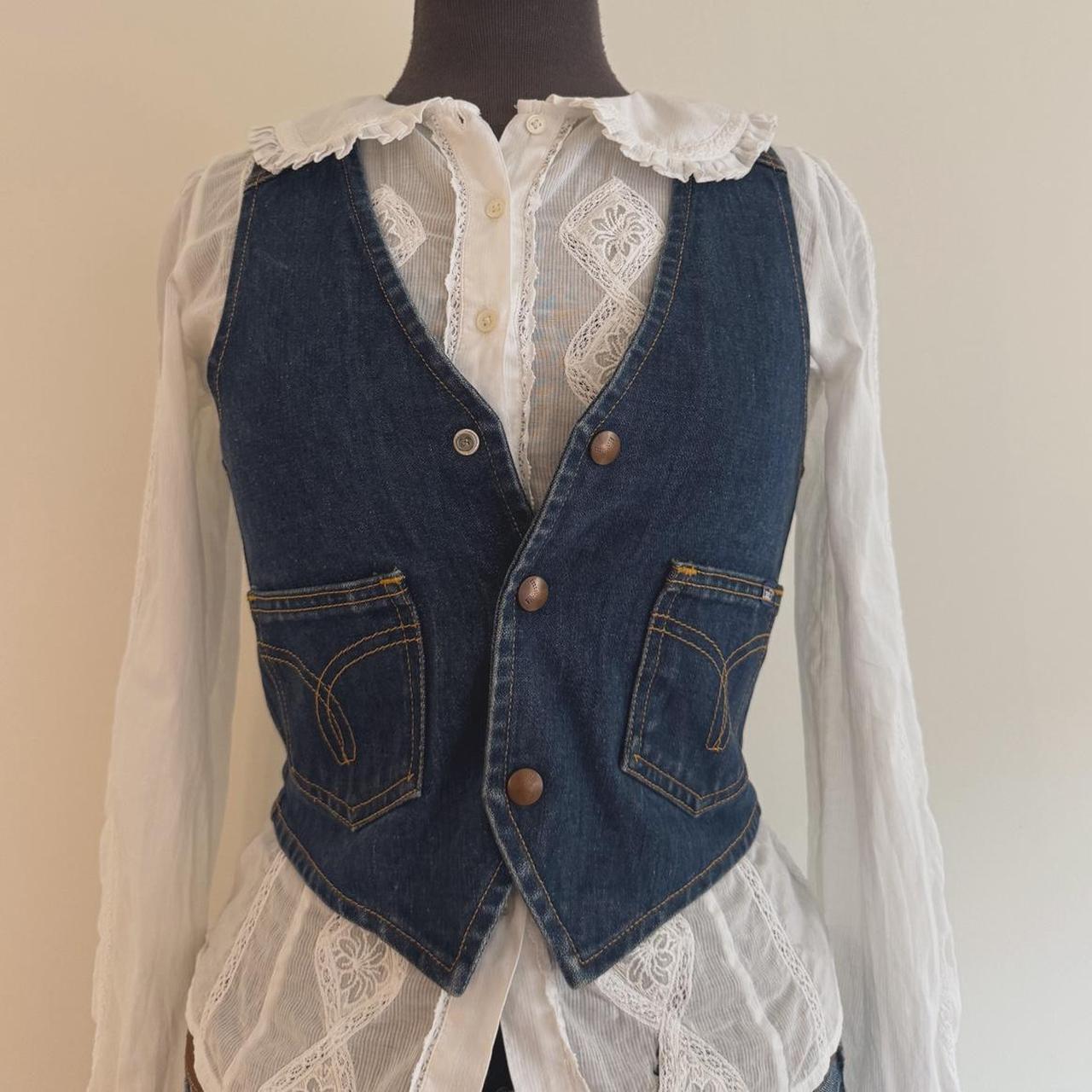 Vintage western denim vest (XS)