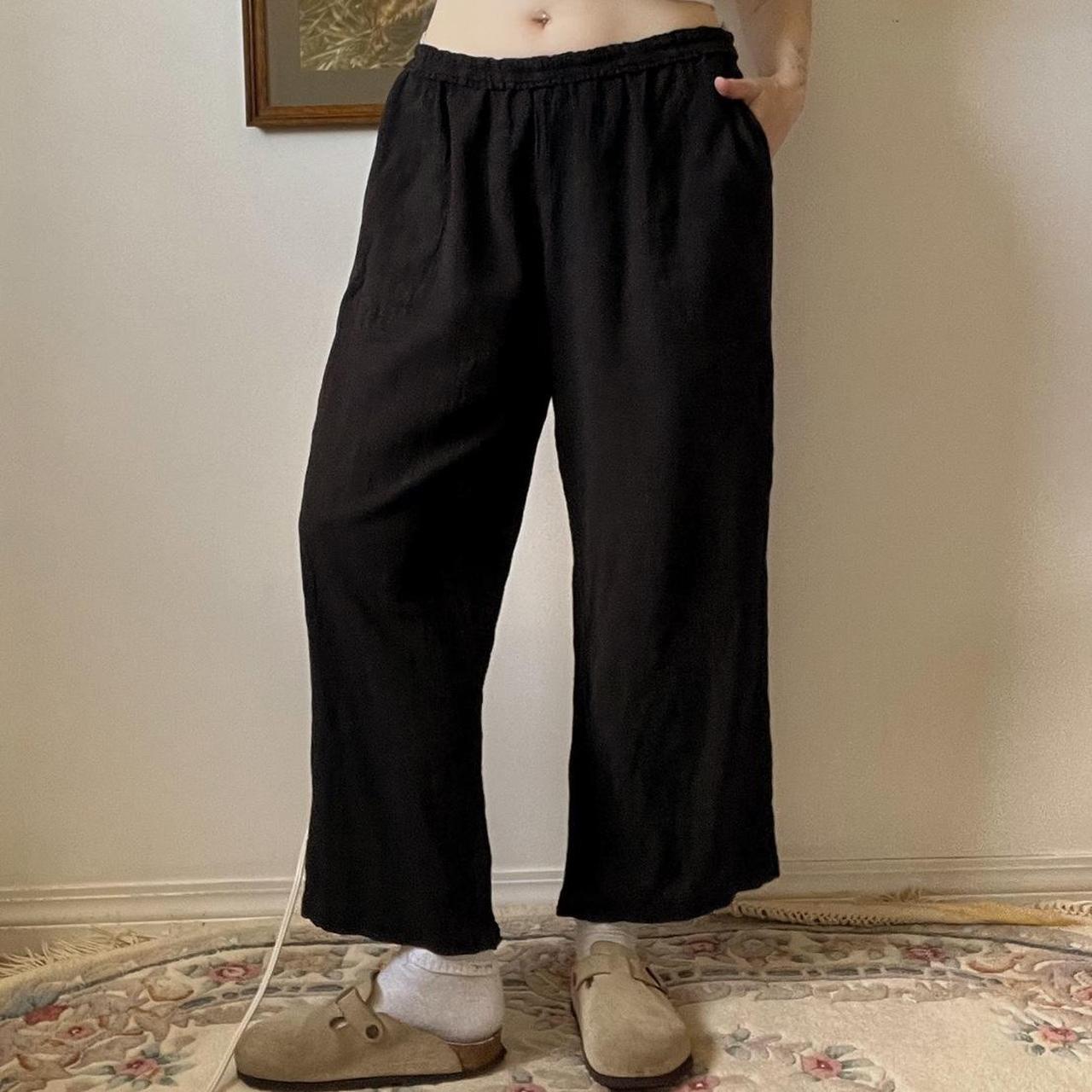 Black cotton beach pants (L)