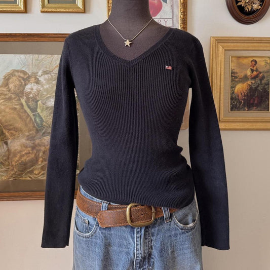 Ralph Lauren navy v-neck sweater (S)
