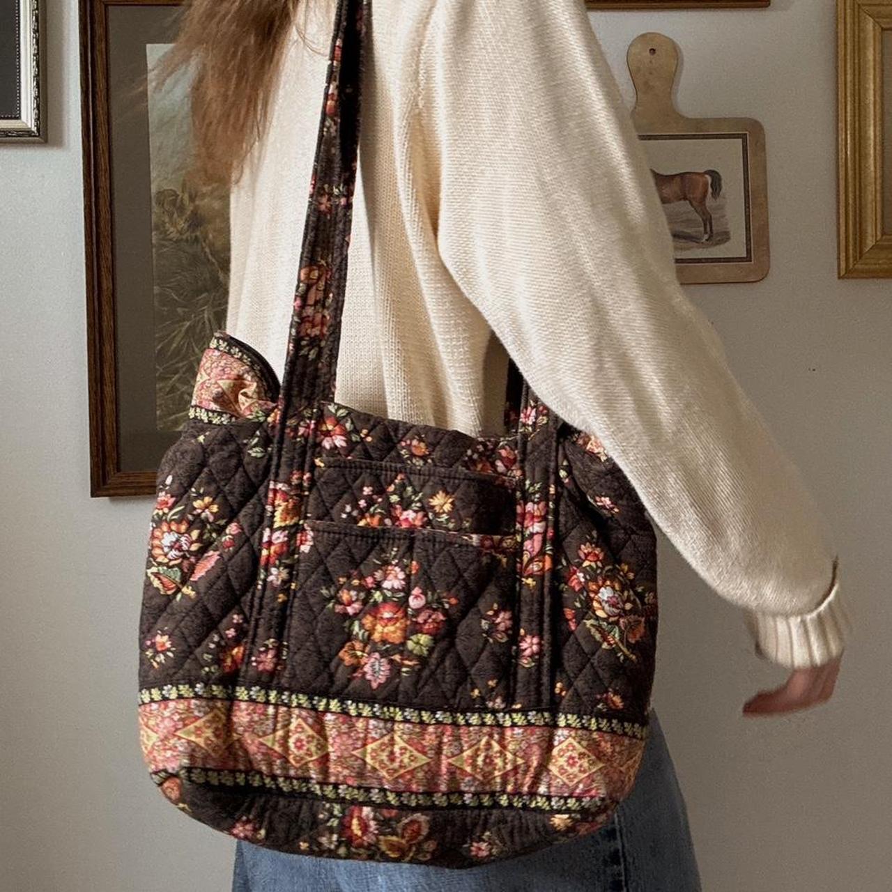 Floral quilted tote bag