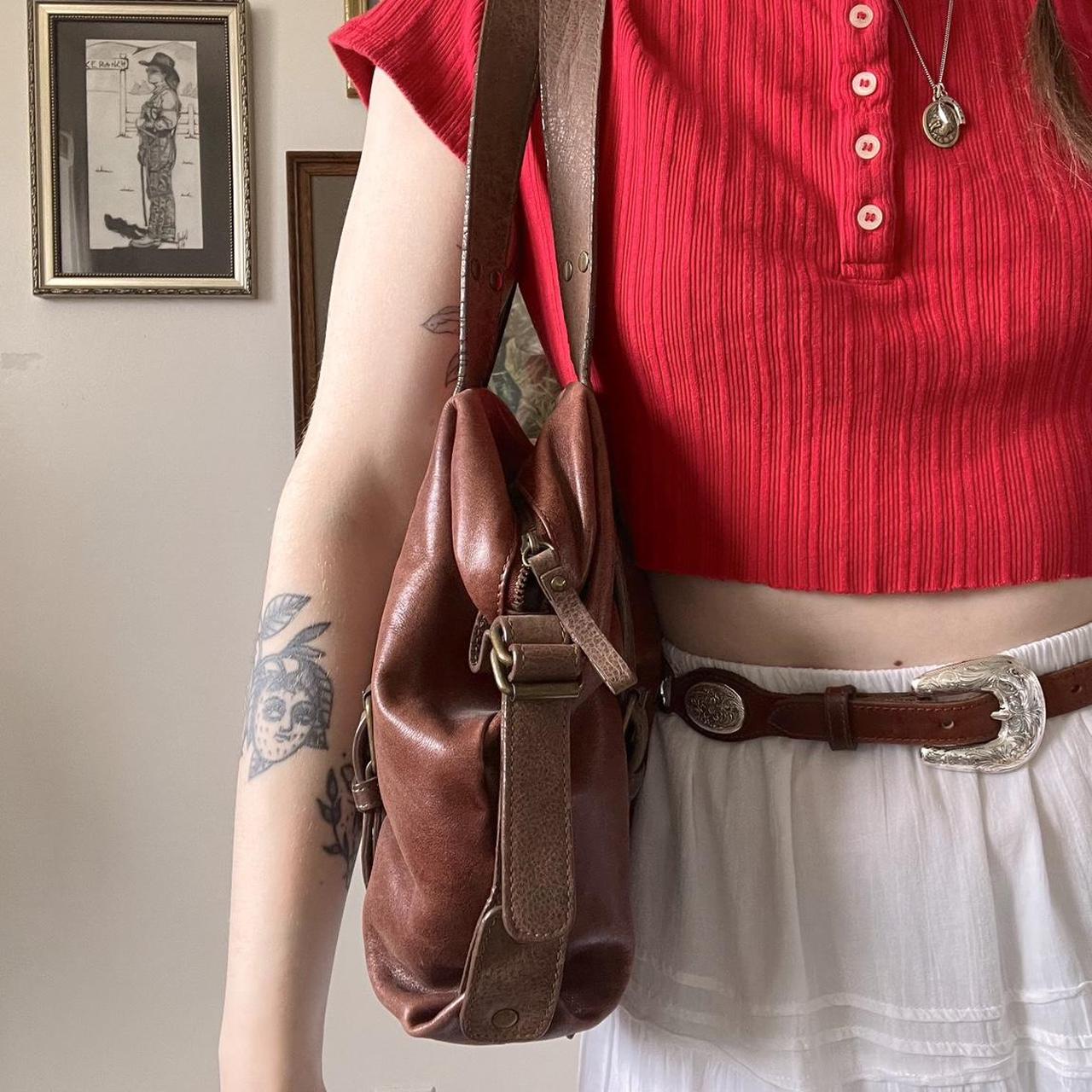 Slouch leather buckle bag