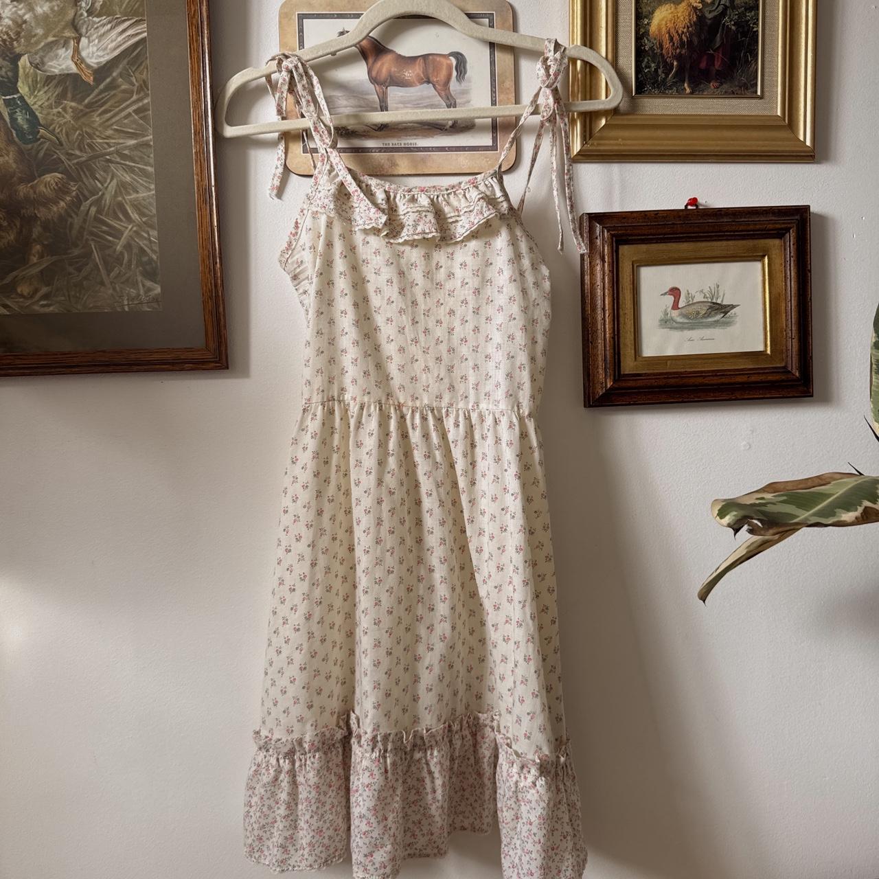 Vintage 70s babydoll ruffle mini dress (XS)