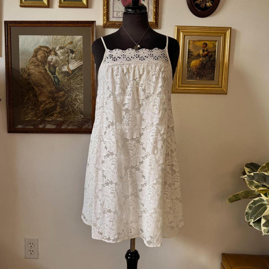 White lace mini babydoll dress (S)