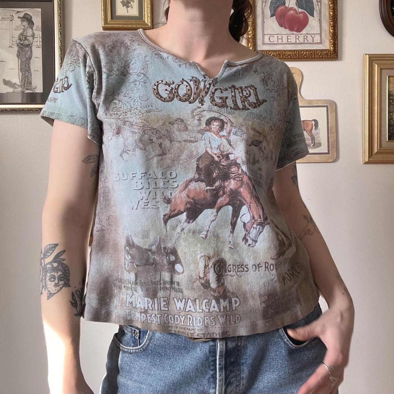 Vintage cowgirl baby tee (M)