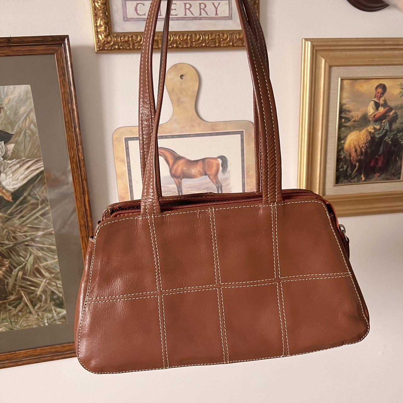 Brown leather shoulder bag