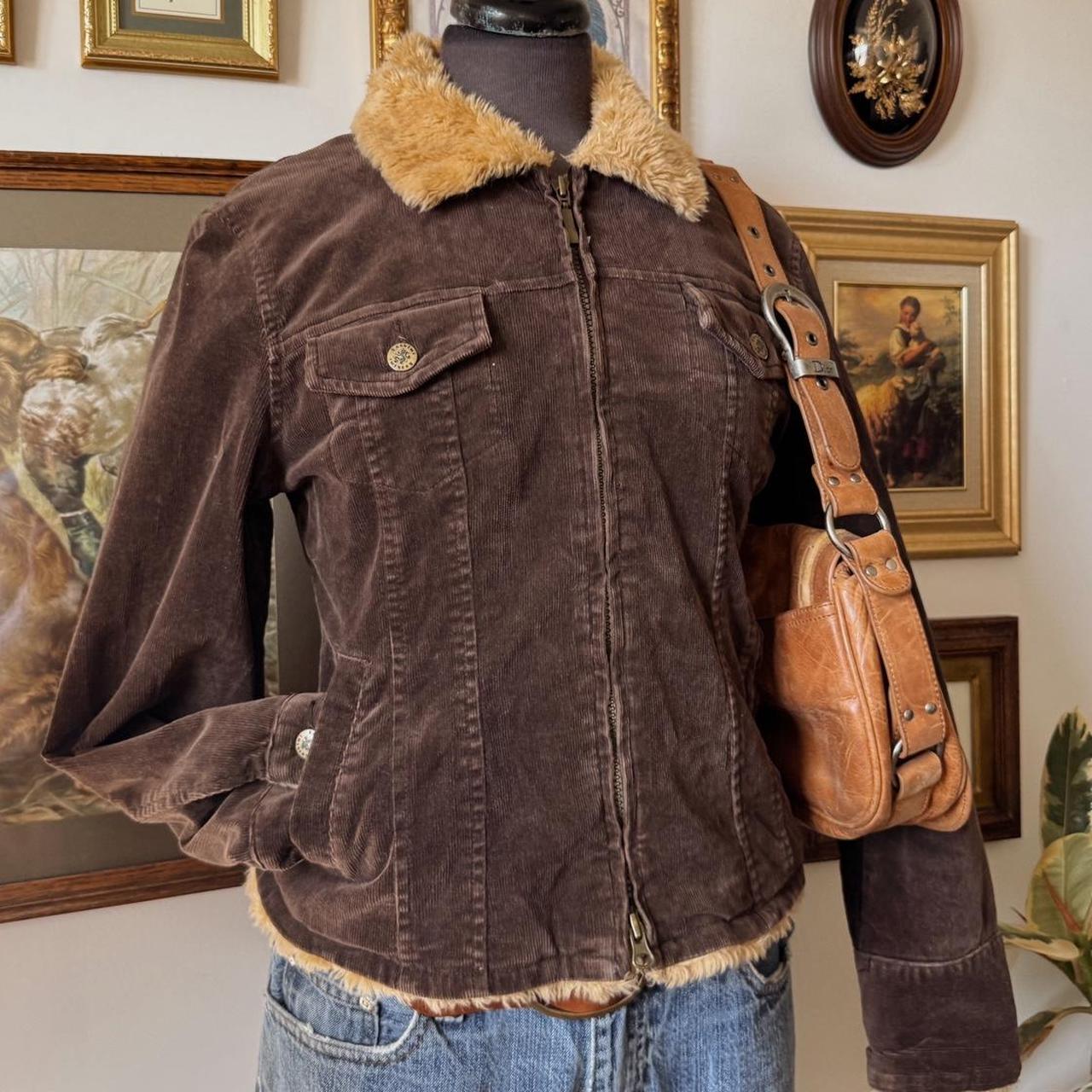 Y2K brown corduroy jacket (M)