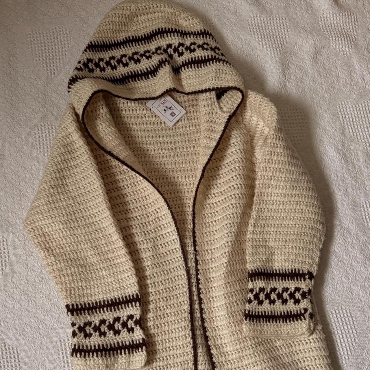 Long wool knitted cardigan (M)