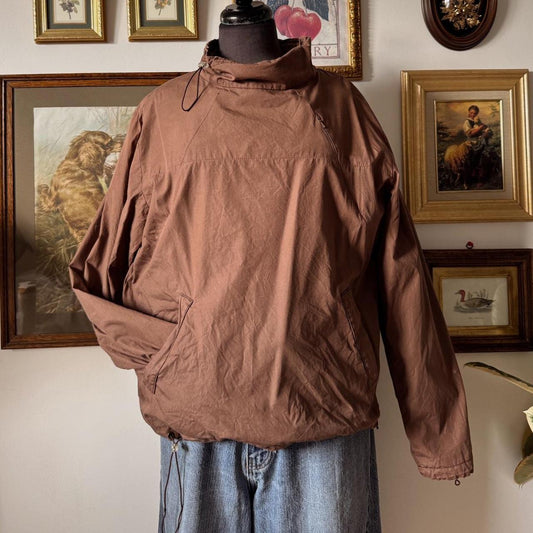 Earthy brown mock neck jacket (L)