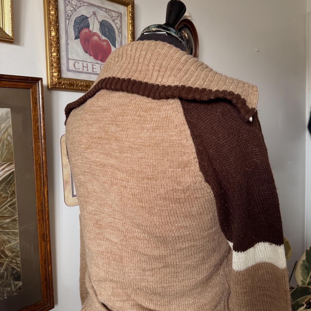 Vintage 70s earthy knit zip up (M)