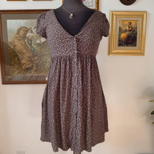 Boho babydoll mini dress (S)