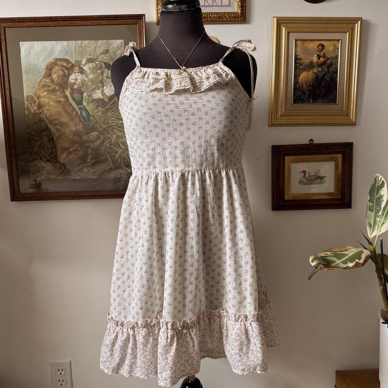 Vintage 70s babydoll ruffle mini dress (XS)