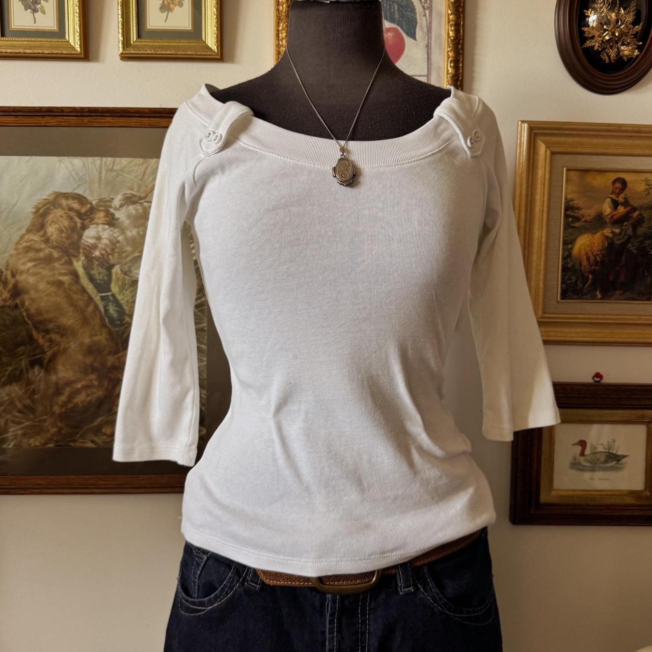 White scoop neck y2k tee (S)